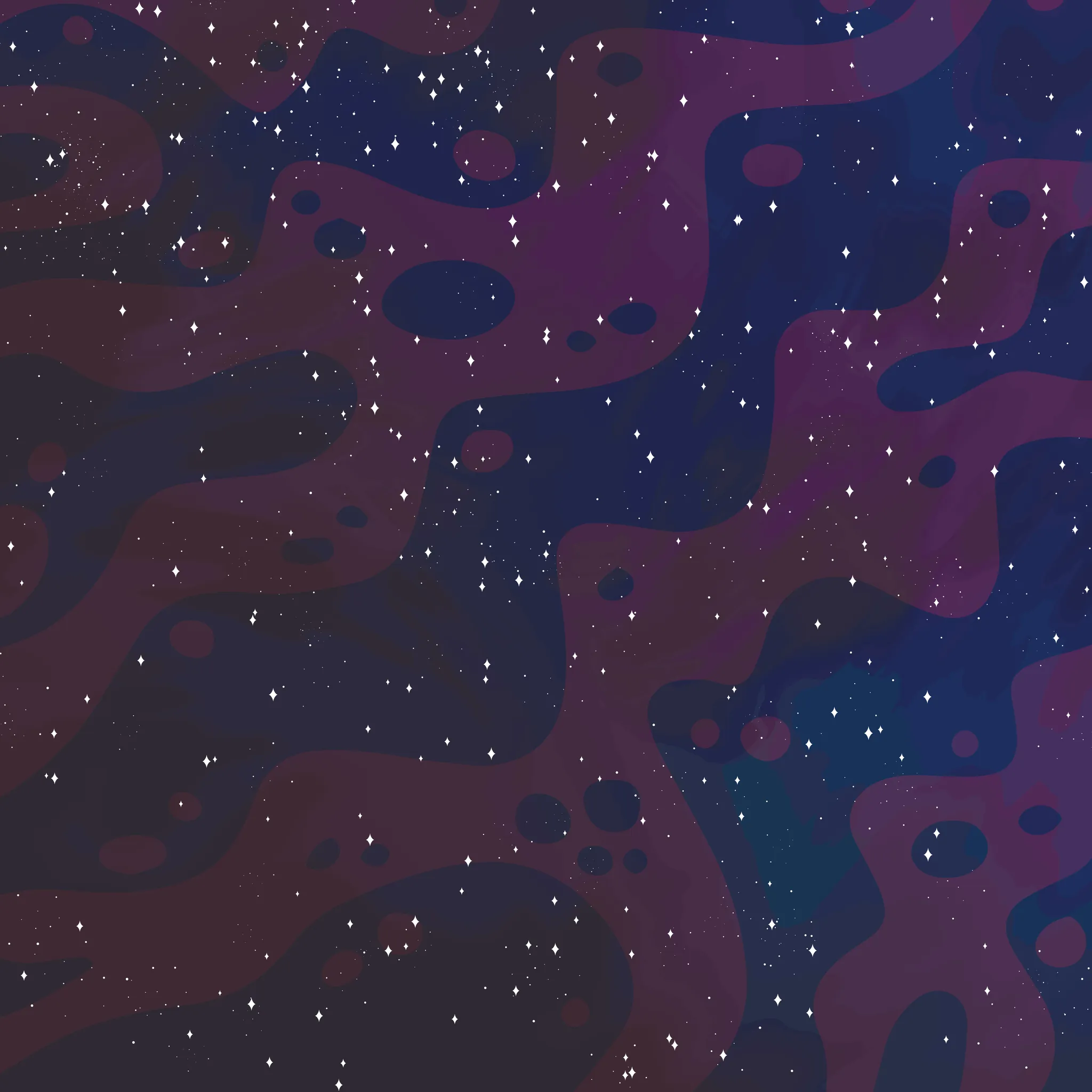 An illustration of a starry background with trippy magenta stripes